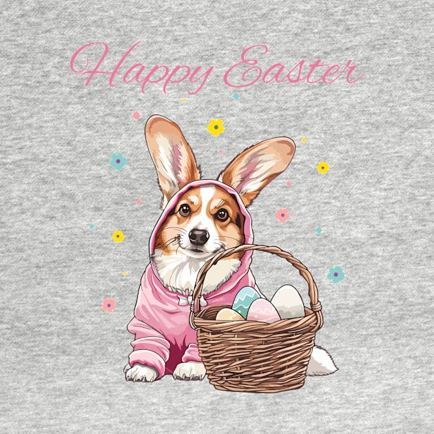 Happy easter corgi bunny dog by StepInSky